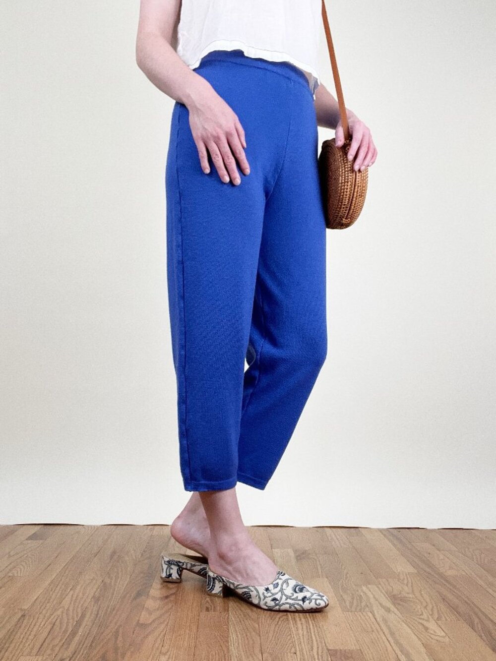 Vintage Cashmere Silk Wool Knit Trouser Pants Made In Italy Colorful 1980s 1990s - Picture 2 of 10